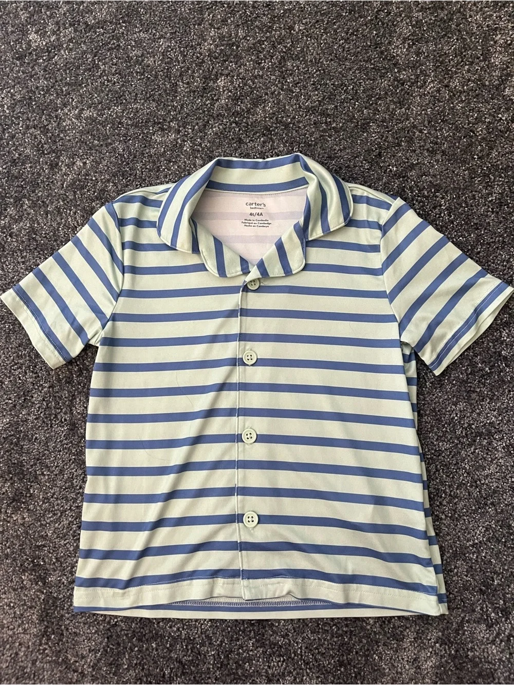 Carter's Blue and Cream Striped Polo Shirt for Kids